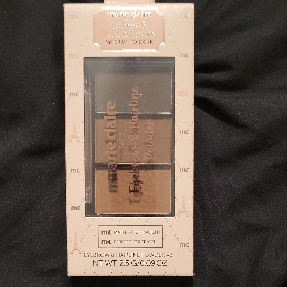 Marie Claire Eyebrow & Hairline Powder Trio — Medium to Dark Brown